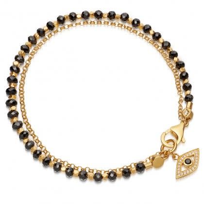 <p>Boho fans will adore this stackable bracelet, with black spinel beads and an evil-eye charm. </p><p>Black spinel and gold plated silver bracelet, £125, Astley Clarke</p><p><a class="link " href="https://go.redirectingat.com?id=127X1599956&url=https%3A%2F%2Fwww.astleyclarke.com%2Fuk%2Fyellow-gold-vermeil-black-spinel-evil-eye-biography-bracelet-39063ybkb&sref=https%3A%2F%2Fwww.townandcountrymag.com%2Fuk%2Fstyle%2Fjewellery%2Fg33377807%2Faugust-birthstone-jewellery%2F" rel="nofollow noopener" target="_blank" data-ylk="slk:SHOP NOW;elm:context_link;itc:0;sec:content-canvas">SHOP NOW</a></p>