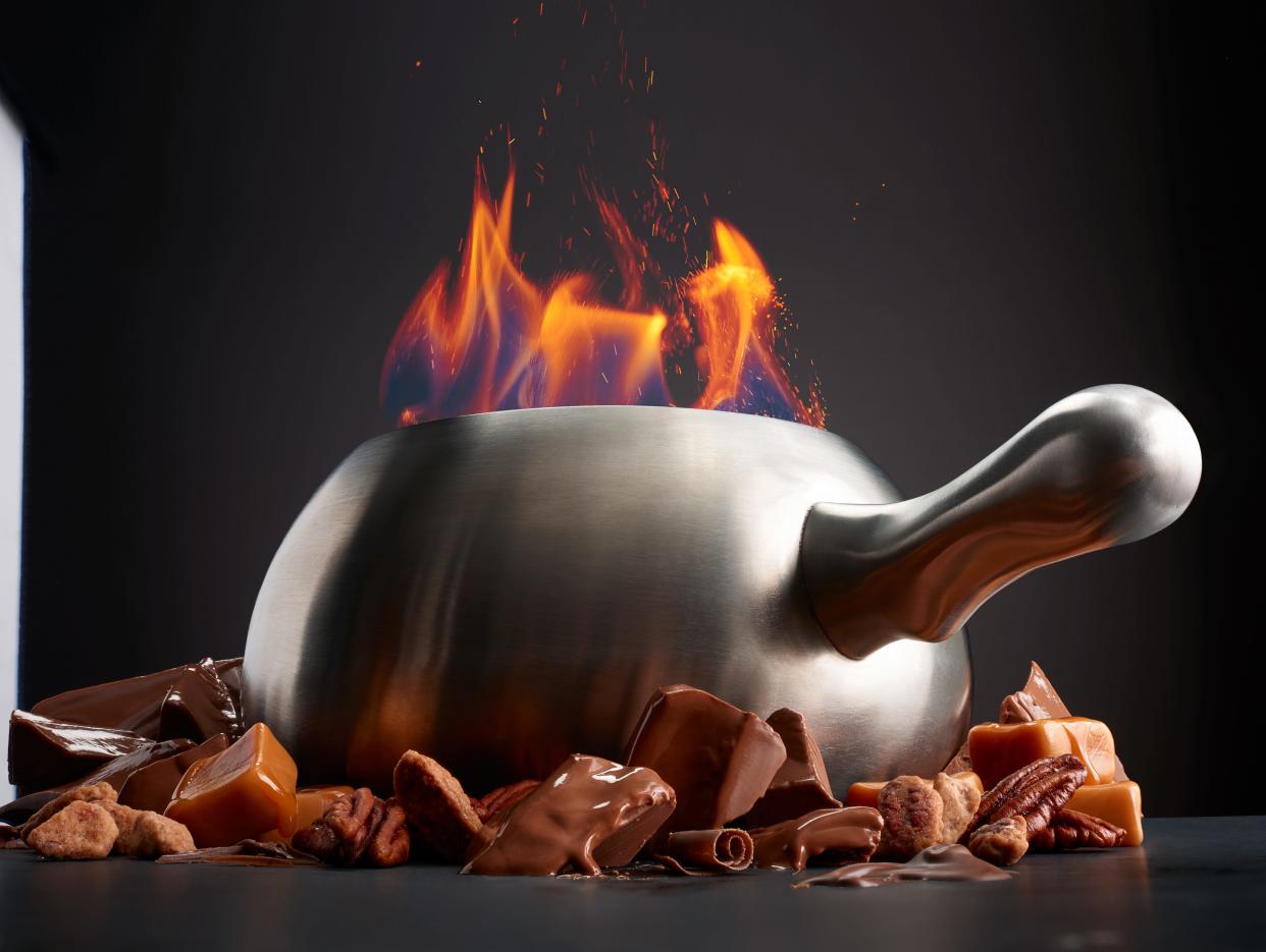 The Flaming Turtle is one of the fondue desserts at The Melting Pot.