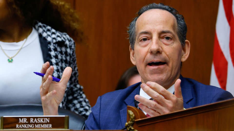 House Oversight Committee ranking Democratic member Rep. Jamie Raskin speaks on Capitol Hill in Washington, DC, on September 28, 2023.  - Jim Bourg/Reuters