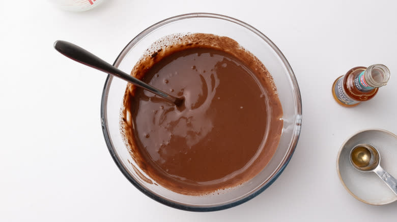 chocolate sauce in a bowl