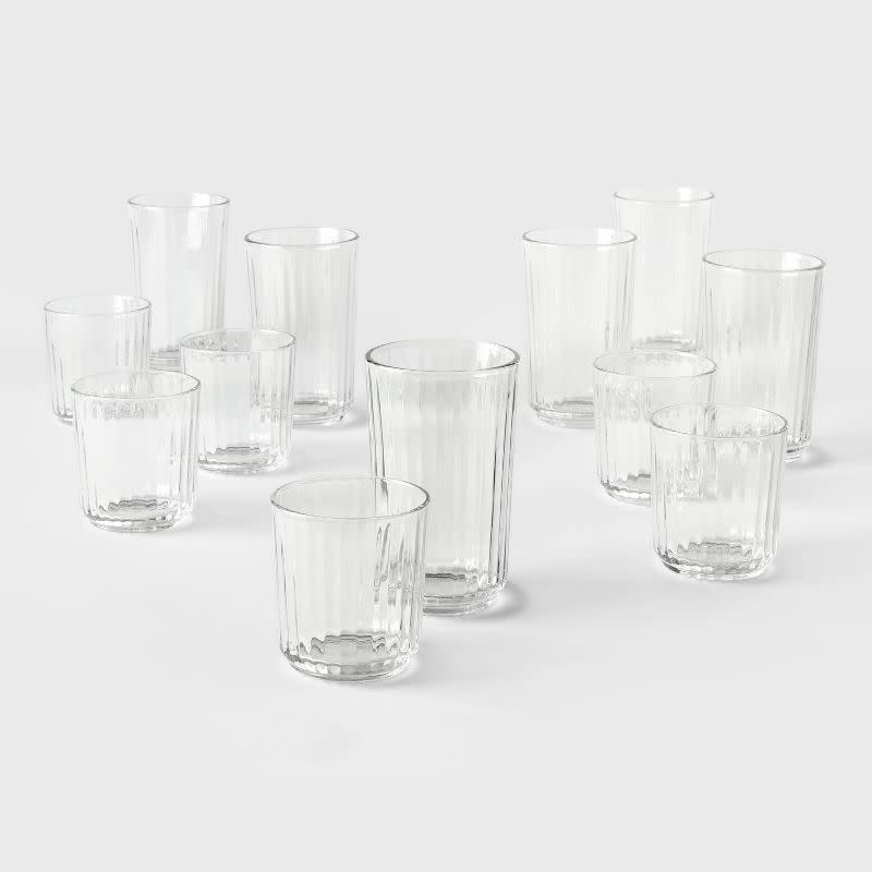 Threshold Saybrook Double Old Fashion and Highball Glasses Set