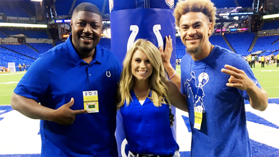 Chris Beaty, pictured here with Larra Overton at an Indianapolis Colts game.