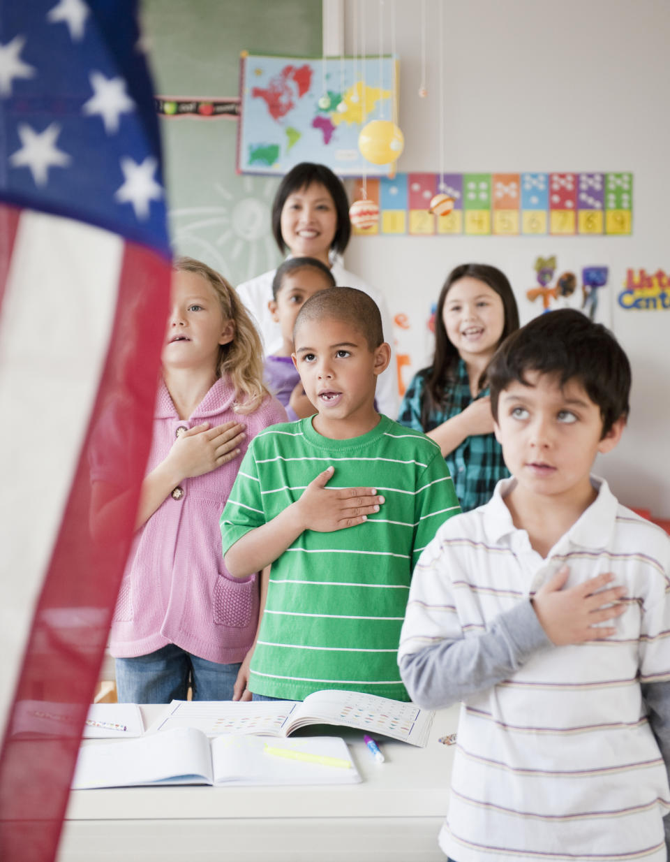 Kids doing the Pledge of Allegiance