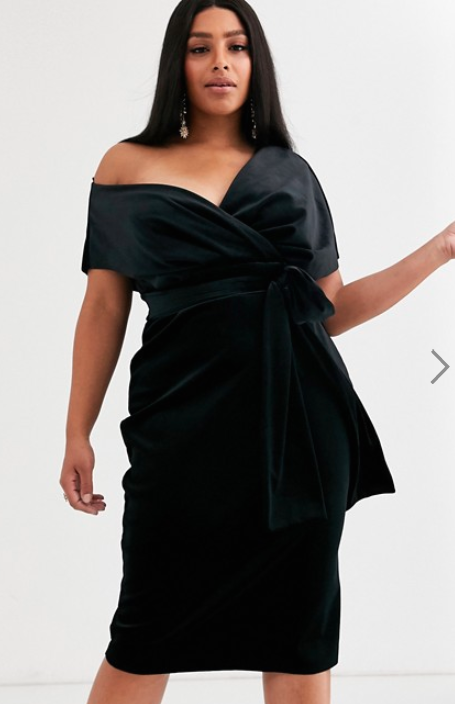 ASOS Design velvet dress. Photo: Asos