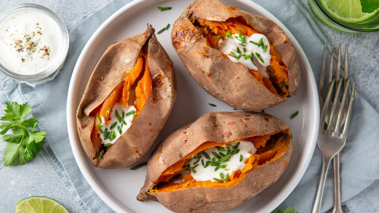 Twice baked sweet potatoes