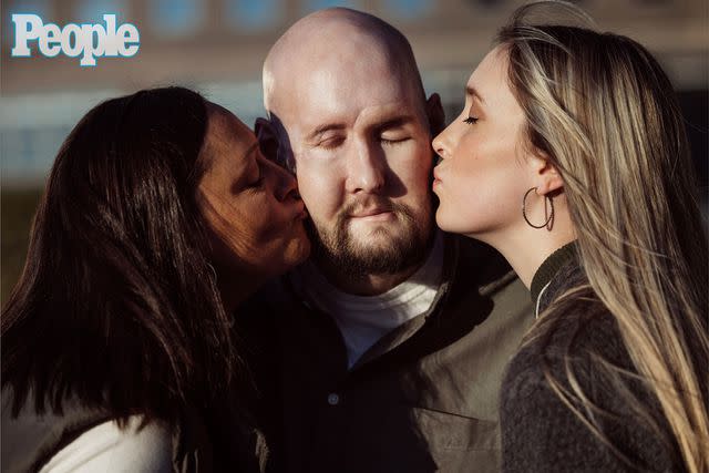 <p><a href="https://www.instagram.com/victoriawill/" data-component="link" data-source="inlineLink" data-type="externalLink" data-ordinal="1">Victoria Will</a></p> Aaron James, his wife Meagan and their daughter Allie, photographed for PEOPLE on Nov. 3, 2023.
