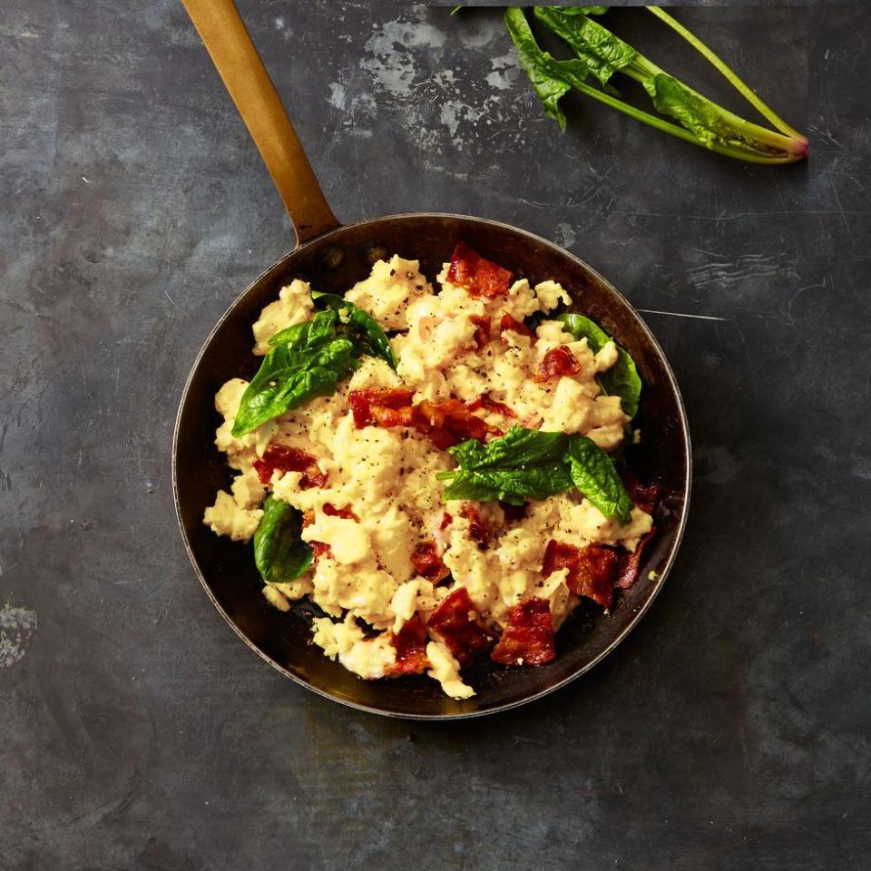 Gruyère, Bacon and Spinach Scrambled Eggs