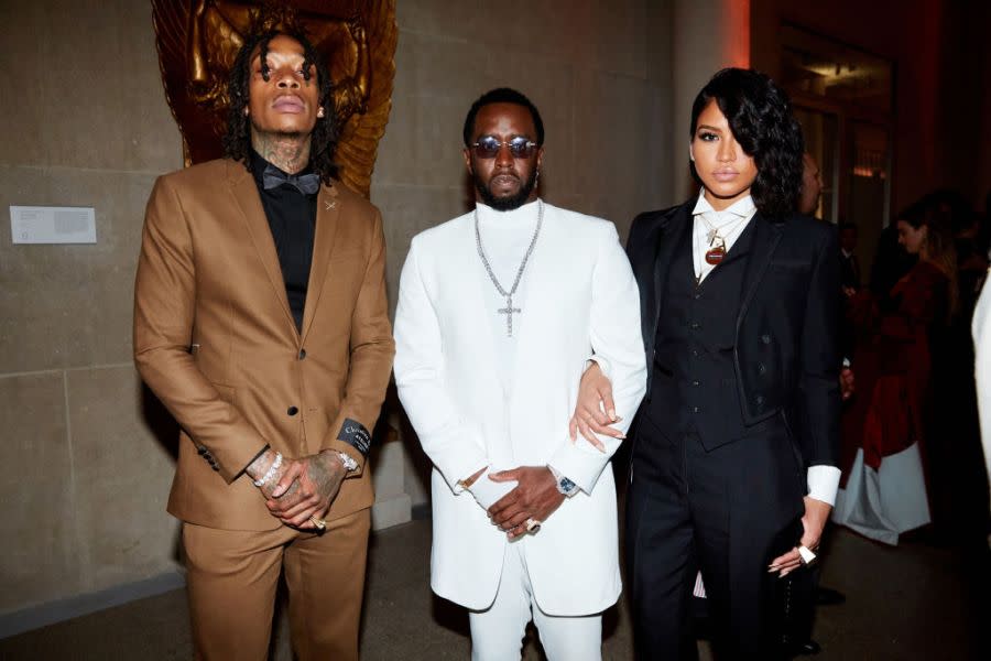 NEW YORK, NY – MAY 07: Wiz Khalifa, Sean Combs, and Cassie attend Heavenly Bodies: Fashion & The Catholic Imagination Costume Institute Gala at The Metropolitan Museum of Art on May 7, 2018 in New York City. (Photo by Taylor Jewell/Getty Images for Vogue)