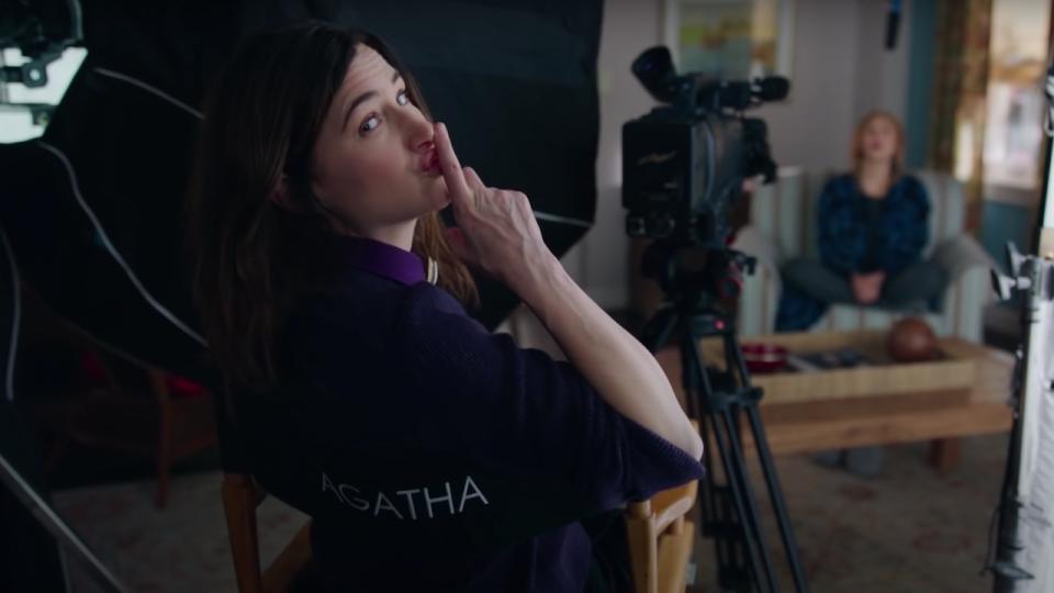 Kathryn Hahn's Agatha Harkness making shushing sound in WandaVision