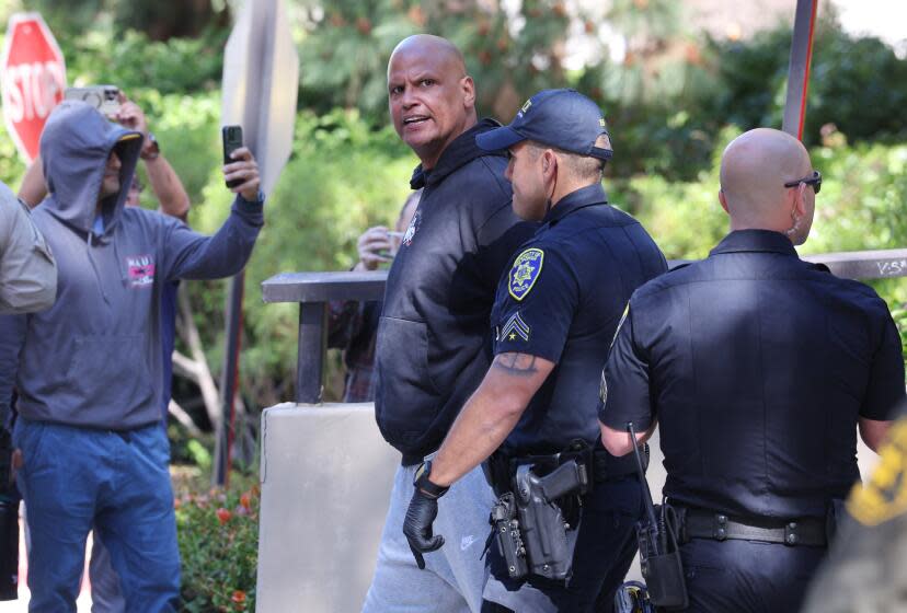 LOS ANGELES, CA MAY 6, 2024 - More protests and arrests emerged at UCLA on Monday, May 6, 2024, with police arresting multiple people who gathered in a campus parking garage. (Brian van der Brug / Los Angeles Times)