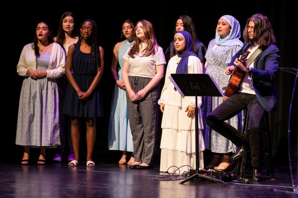Dearborn Youth Theater members perform a song from musical "In the Heights" during the State of the City address at Ford Community and Performing Arts Center in Dearborn on Tuesday, May 23, 2023.