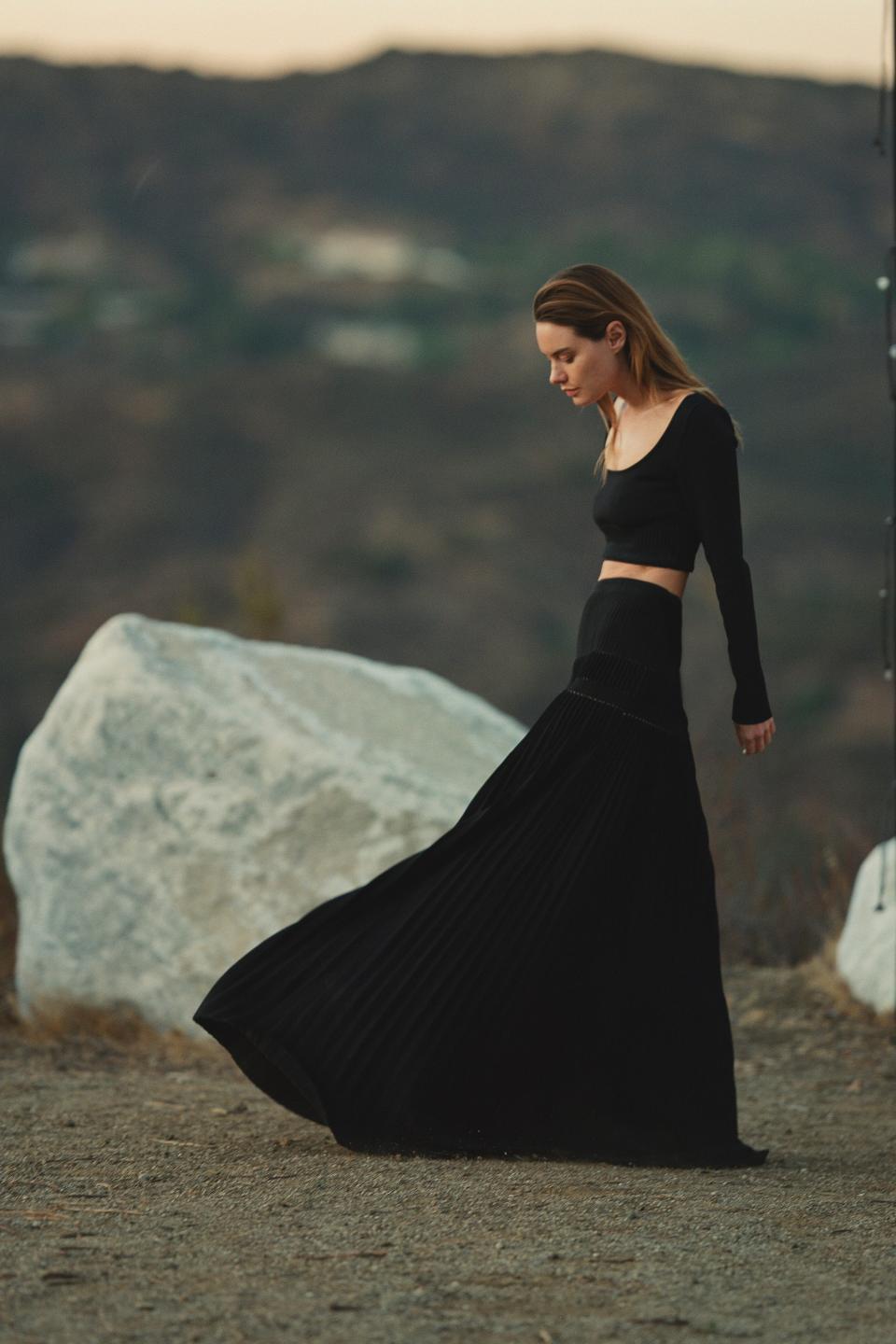 Knit sets were trending this year, but few were as romantic or intricate as Brock Collection’s. If you don’t have a floor-grazing knit skirt, try recreating the look with a sweater dress, or get experimental with a ball skirt and cropped cardigan.