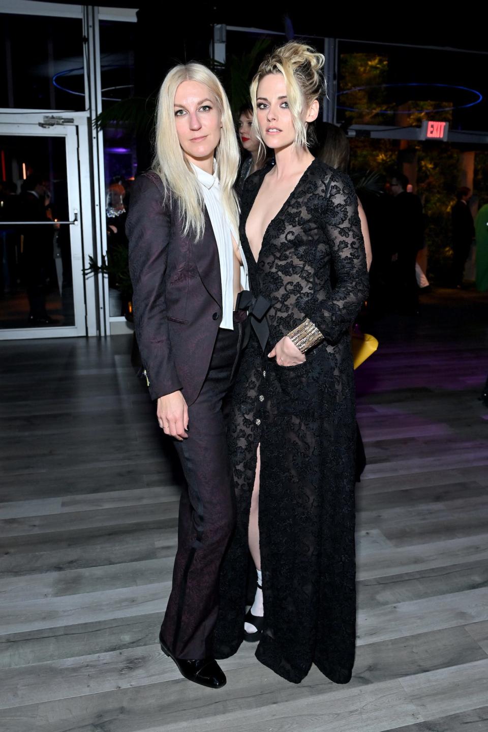 Dylan Meyer and Kristen Stewart at Vanity Fair's Oscar party on March 27, 2022.