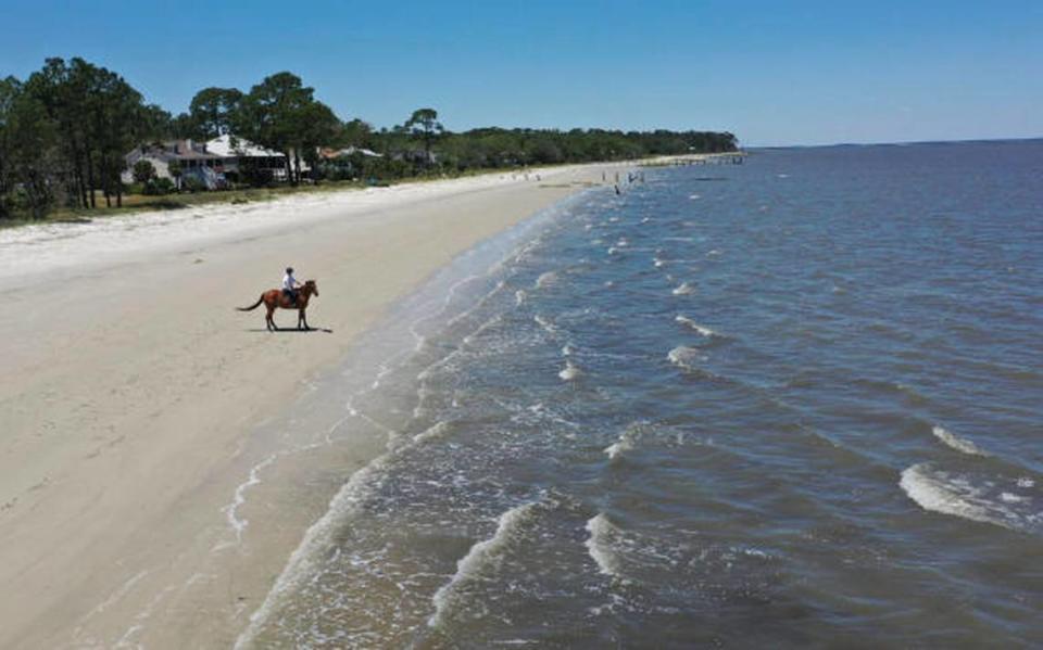 A view of the beach from Camelot Farms.