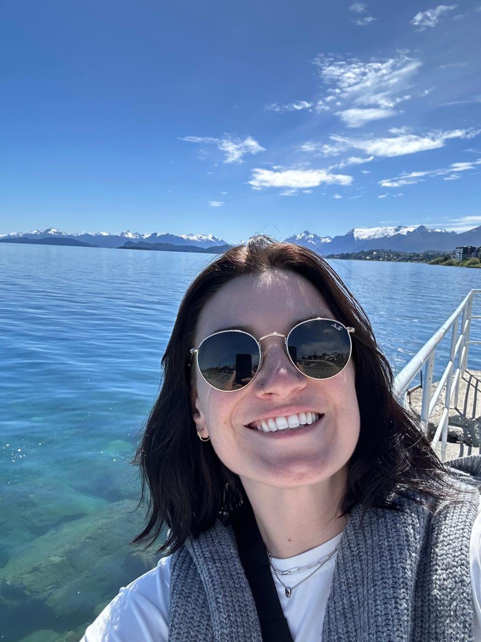 Business Insider's reporter at Nahuel Huapi Lake.