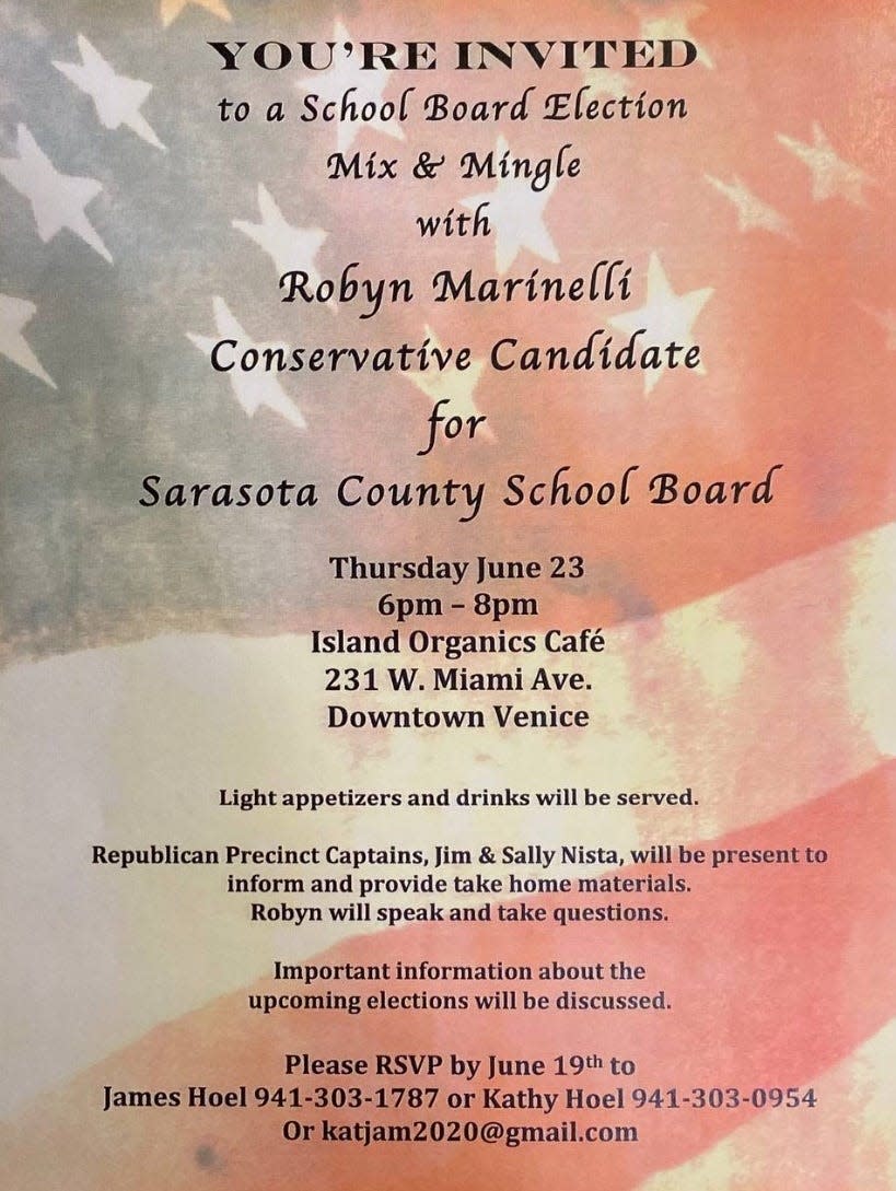 Marinelli Campaign Meet and Greet Flyer