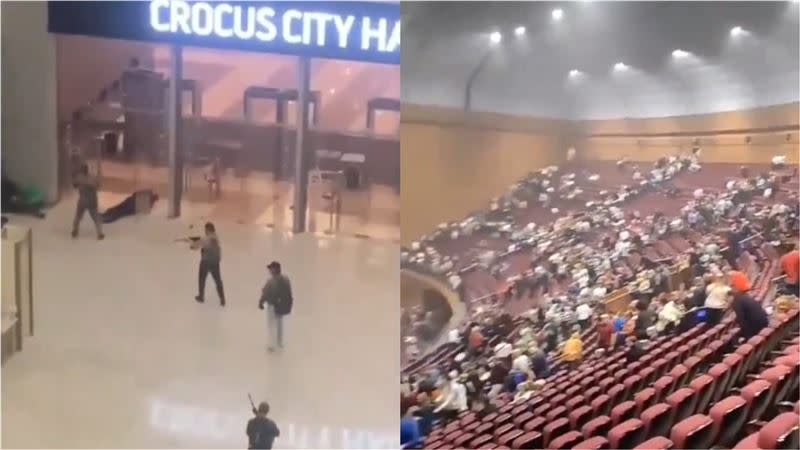 莫斯科近郊「克洛庫斯音樂廳（Crocus City Hall）」22日發生恐怖攻擊，造成143人死亡，伊斯蘭國（ISIS）發聲明宣稱犯案。（圖／翻攝自X）