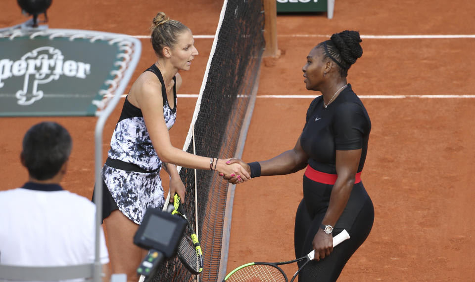 Sie setzte sich in der ersten Runde gegen Karolyna Pliskova in zwei Sätzen durch.