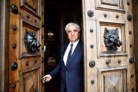 British actor Jim Carter poses during an interview with Reuters at Highclere Castle in Hampshire