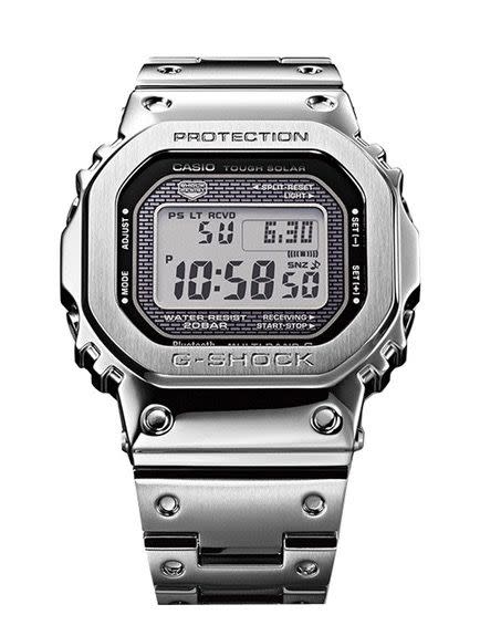 <p>Based on the first ever G-Shock made more than three decades ago, the retro, rectangular stainless steel case belies all sorts of whizzy tricks, including Bluetooth, world time for 300 cities and smartphone connectivity.</p><p><a class="link " href="https://go.redirectingat.com?id=127X1599956&url=https%3A%2F%2Fg-shock.co.uk%2Fgmw-b5000d-1er%3Fgclid%3DCj0KCQiAm4TyBRDgARIsAOU75sohyhRF4-I8S0JqOt0vlx_Jec7gLwUozoRT_gWeE9dEAFWGDz48C3gaAoBEEALw_wcB&sref=https%3A%2F%2Fwww.esquire.com%2Fuk%2Fwatches%2Fg30860147%2Fbest-casio-g-shock-watches-for-men%2F" rel="nofollow noopener" target="_blank" data-ylk="slk:SHOP;elm:context_link;itc:0;sec:content-canvas">SHOP</a></p><p>£450, g-shock.co.uk</p>