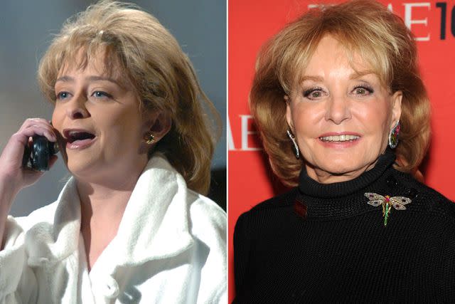 <p>Dana Edelson/NBCU Photo Bank/NBCUniversal via Getty; Kevin Mazur/Getty</p> Rachel Dratch and Barbara Walters