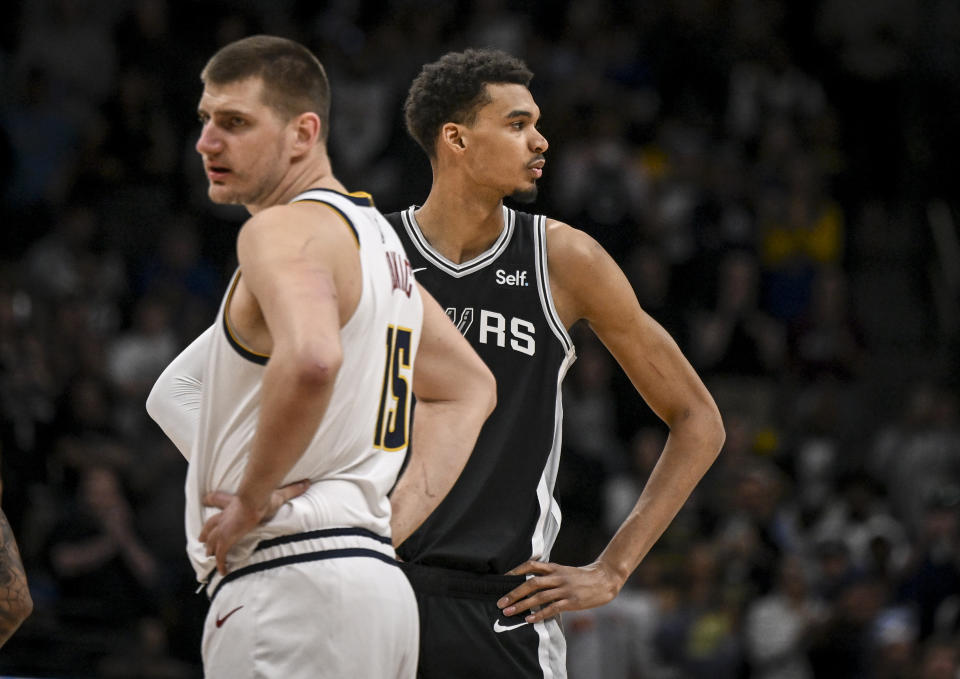 Nikola Jokic and Victor Wembanyama are favorites to win MVP and Rookie of the Year, respectively. (AAron Ontiveroz/The Denver Post)