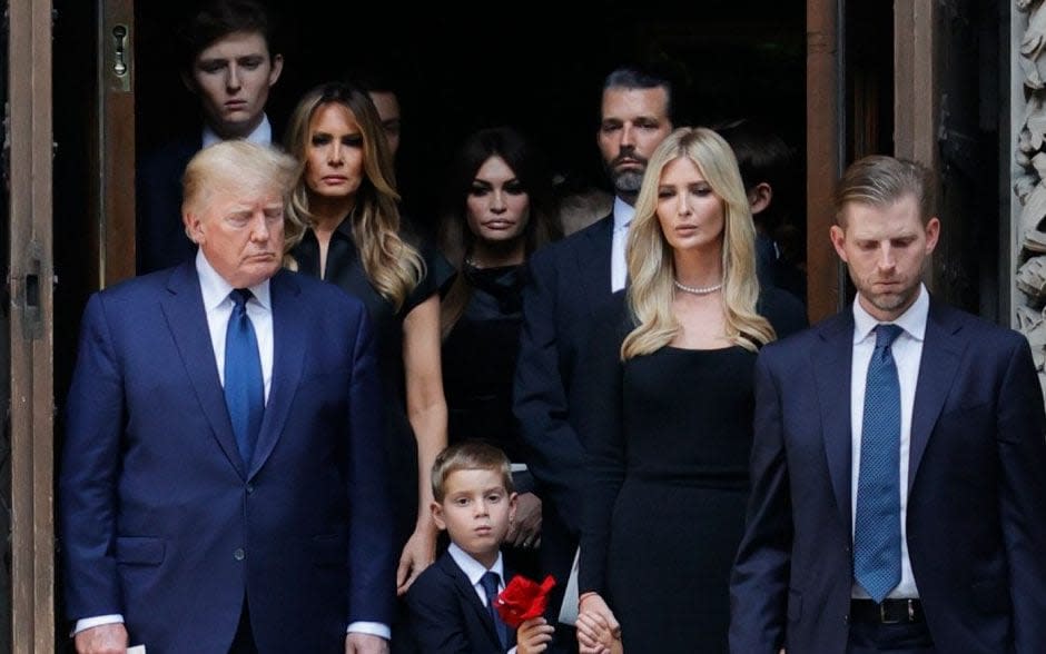 The Trump family at Ivana’s funeral - Jason Szenes/EPA-EFE/Shutterstock