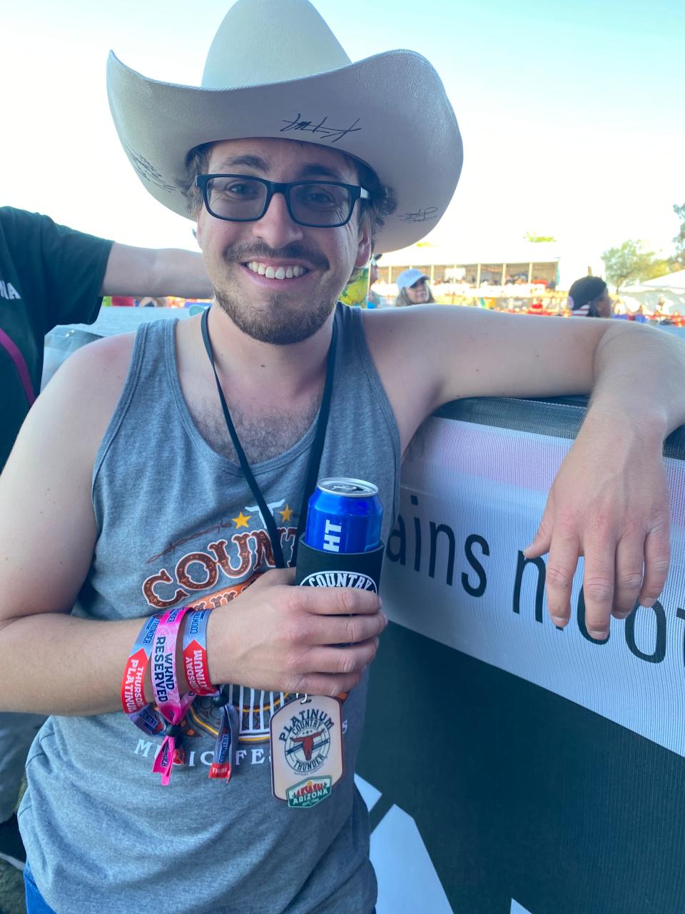 Brandon Martin of Phoenix celebrated his 24th birthday at Country Thunder Arizona 2022 in Florence.