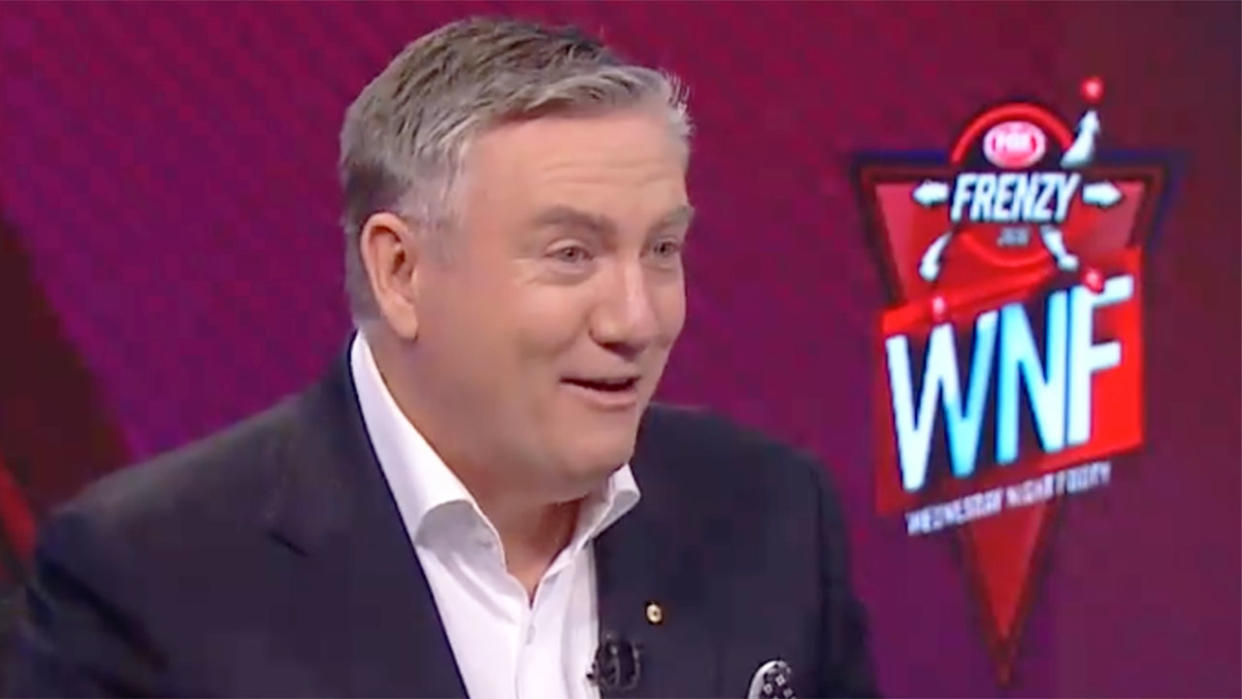 Seen here, Eddie McGuire speaking on Fox Sports' AFL coverage.