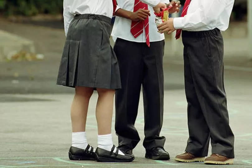 File picture of a school girl wearing a skirt as part of her uniform