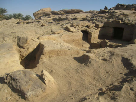 One of 12 newly discovered ancient Egyptian cemetaries dating back to the New Kingdom era, at Gabal al-Silsila or Chain of Mountains area in Upper Egypt, north of Aswan, January 11, 2017. in this handout picture courtesy of the Ministry of Antiquities. The Ministry of Antiquities/Handout via Reuters