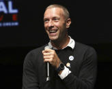 Chris Martin participates in the Global Citizens "Global Goal Live: The Possible Dream" press conference at St. Ann's Warehouse on Thursday, Sept. 26, 2019, in New York. (Photo by Greg Allen/Invision/AP)