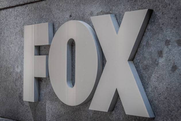 Plaque at the main entrance to the FOX News Headquarters at - Credit: Erik McGregor/LightRocket via Getty Images