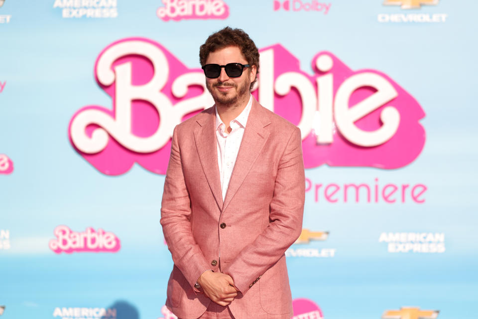 Closeup of Michael Cera at a Barbie event