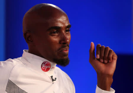 Athletics - London Marathon - Mo Farah Press Conference - London, Britain - April 17, 2018. Mo Farah during the press conference. Action Images via Reuters/Peter Cziborra