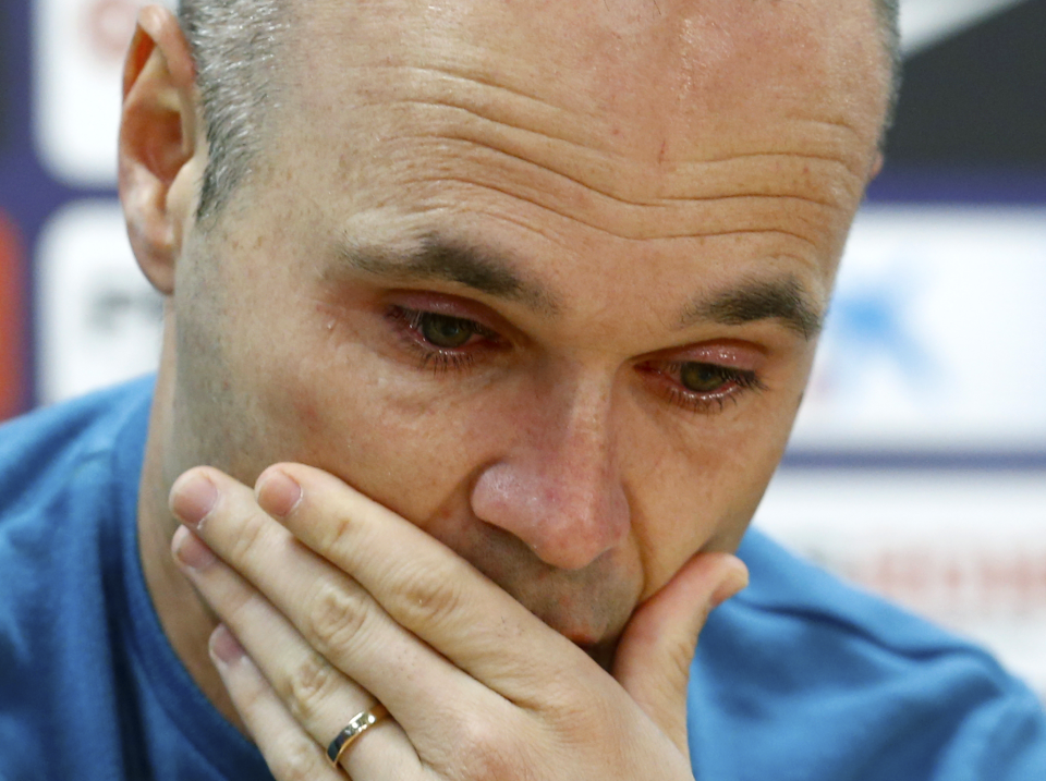 Tearful Andres Iniesta confirms his Barcelona exit and vows never to play against the club