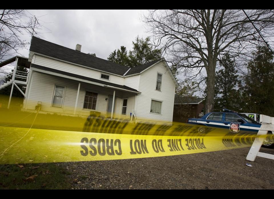 Six people are killed and one wounded when Sheriff's Department Deputy Tyler James Peterson goes on a shooting rampage at his ex-girlfriend's apartment, in Crandon, Wisconsin. Peterson, 20, then shot and killed himself.<br>  <em>Caption: Police tape surrounds the home Tuesday, Oct. 9, 2007, in Crandon, Wis., where authorities said on Sunday, Tyler Peterson, 20, a Forest County deputy sheriff and part-time Crandon police officer, forced his way in and shot seven people, killing six. (AP Photo/Morry Gash)</em>