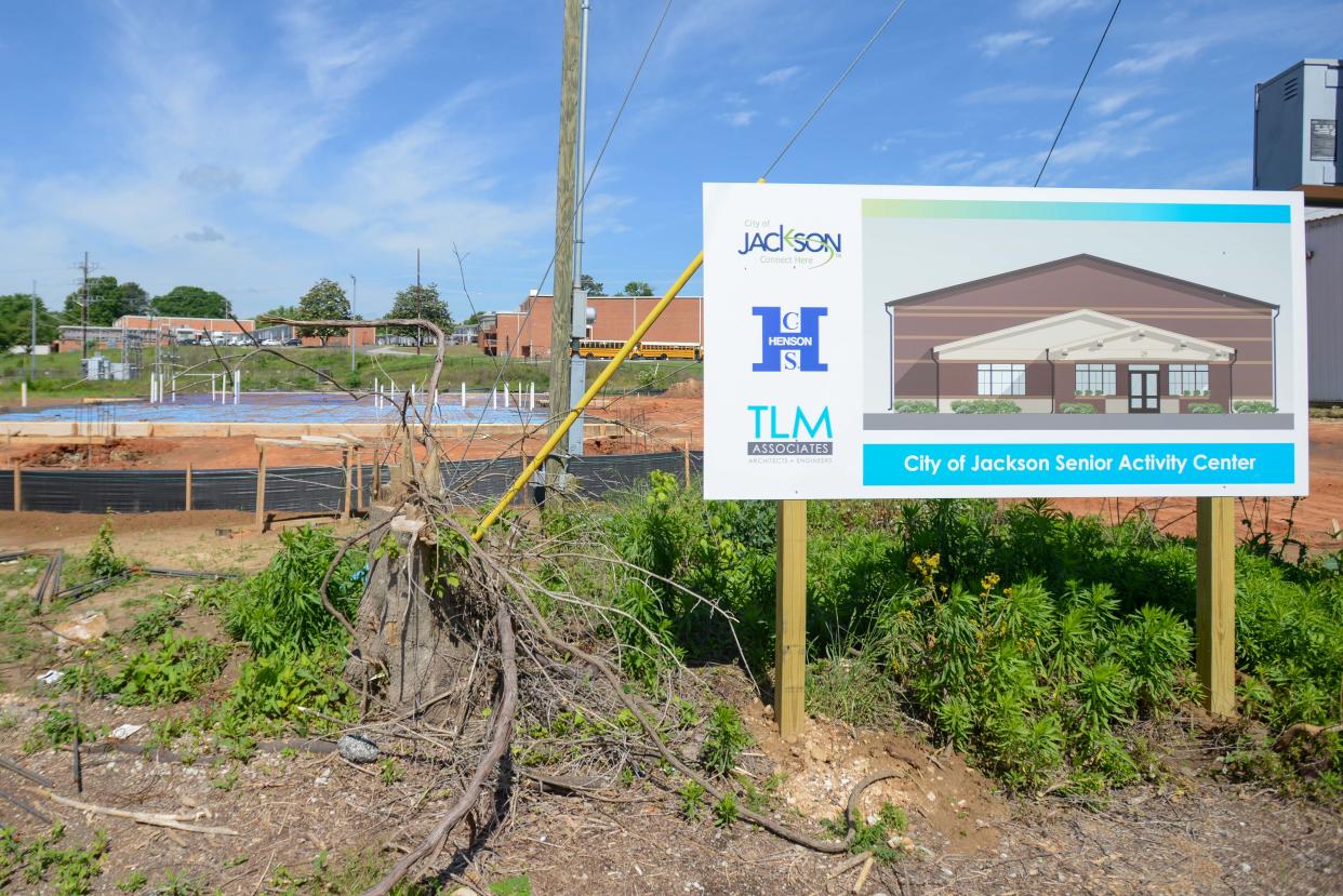 The construction site of the upcoming Senior Activity Center near the Westwood Community Center photographed in Jackson, Tenn., on Thursday, May 2, 2024.