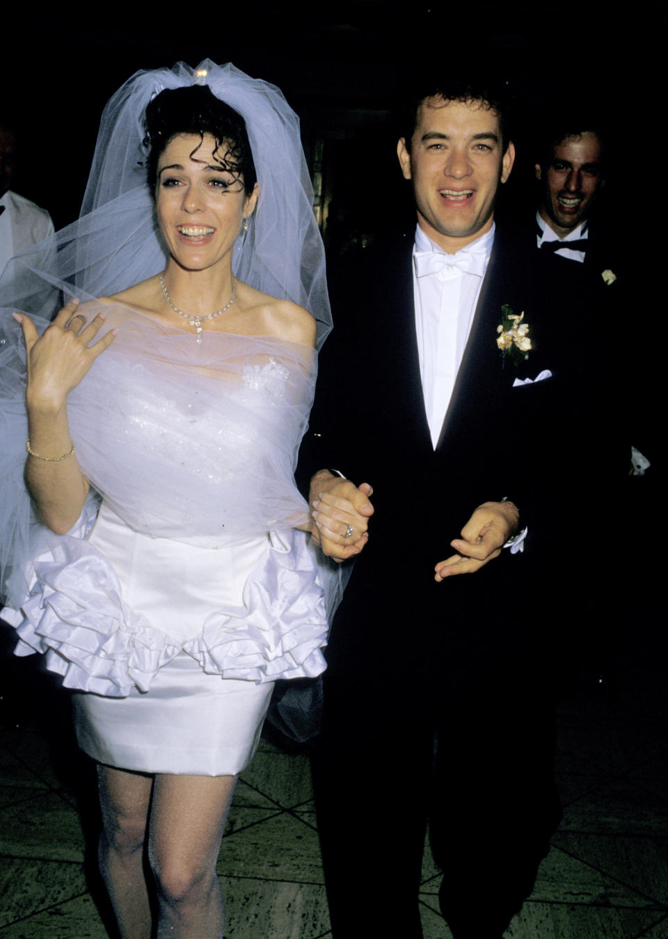 Wilson and Hanks at their wedding reception on April 30, 1988. (Photo: Ron Galella/WireImage)