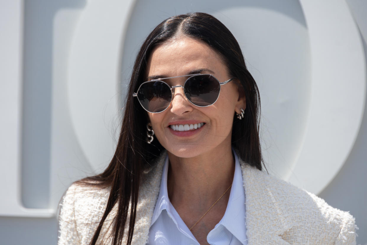 PARIS, FRANCE - JUNE 23: (EDITORIAL USE ONLY - For Non-Editorial use please seek approval from Fashion House) Demi Moore attends the Dior Homme Menswear Spring/Summer 2024 show as part of Paris Fashion Week  on June 23, 2023 in Paris, France. (Photo by Marc Piasecki/WireImage)