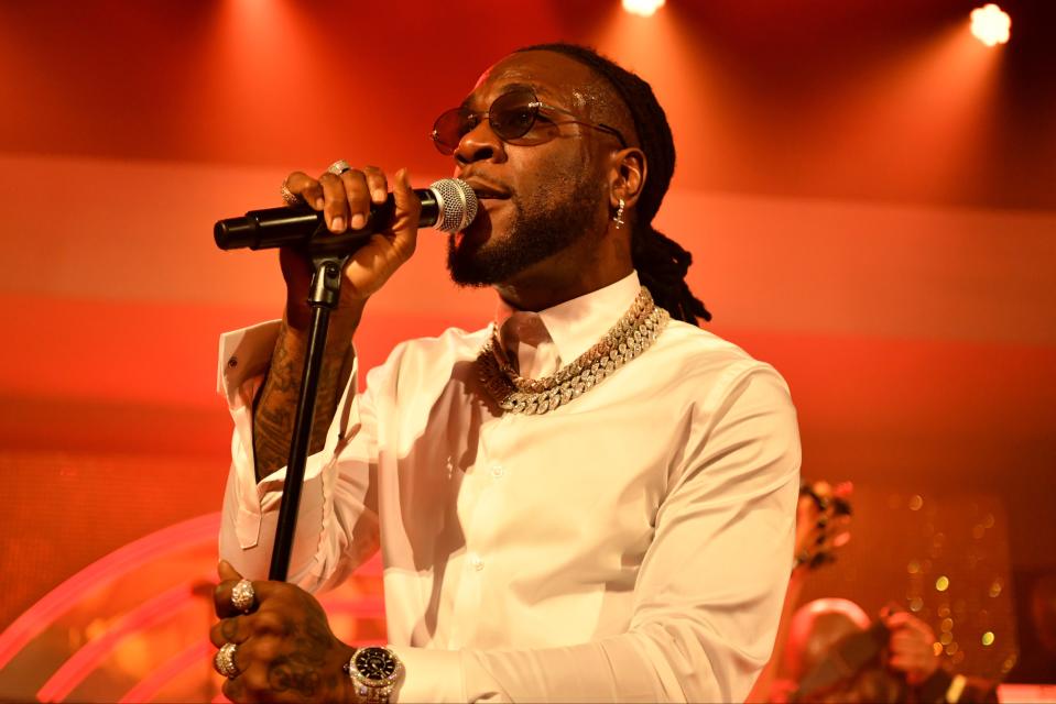 Burna Boy performing in Hollywood in January 2020Getty Images for Warner Music