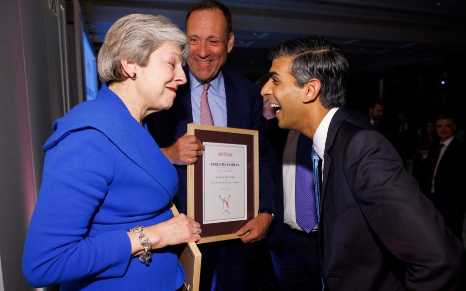 Theresa May with Rishi Sunak at The Spectator Parliamentarian awards - Jamie Lorriman