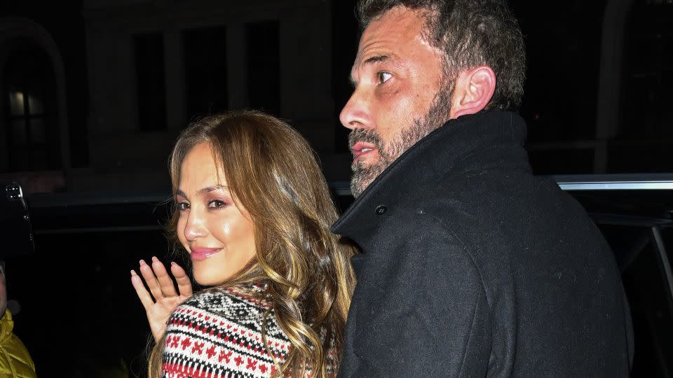 Even A listers such as Jennifer Lopez, seen here with Ben Affleck leaving the Winter Garden Theatre in New York in 2022, are fans of the Fair Isle style. - James Devaney/GC Images/Getty Images