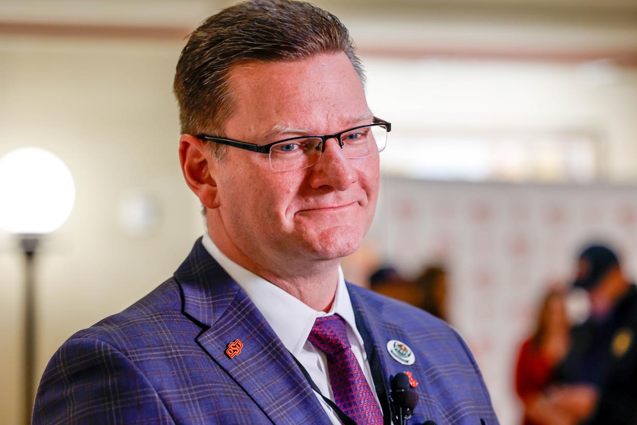 Buffalo Bills trainer Denny Kellington attends an event Monday in support of Cardiac Emergency Response Plans in Oklahoma schools.