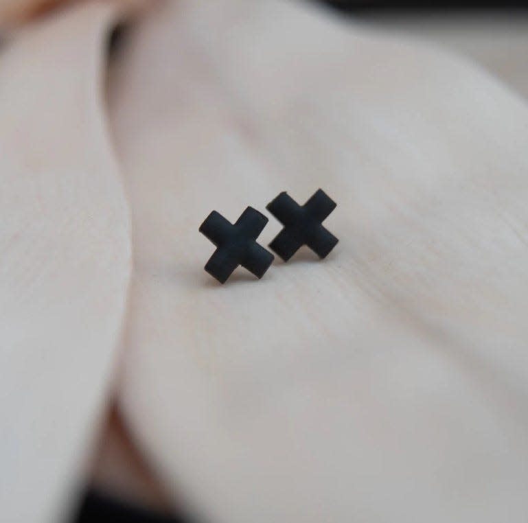 Black X studs from NaeClayCo.