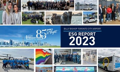 Billy Bishop Toronto City Airport's 2023 ESG Report measures the airport’s efforts to be cleaner, greener and quieter and progress toward its vision to be the global leader for how a modern airport operates in an urban environment. (CNW Group/Billy Bishop Toronto City Airport)