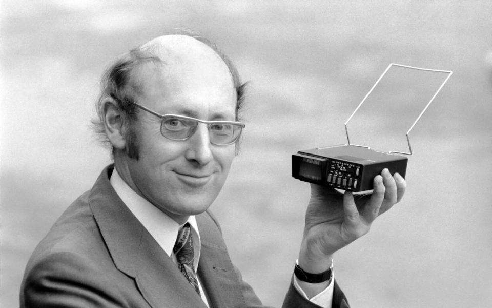 Sir Clive in 1977 with the Microvision, at the time the world's smallest TV - Mirrorpix