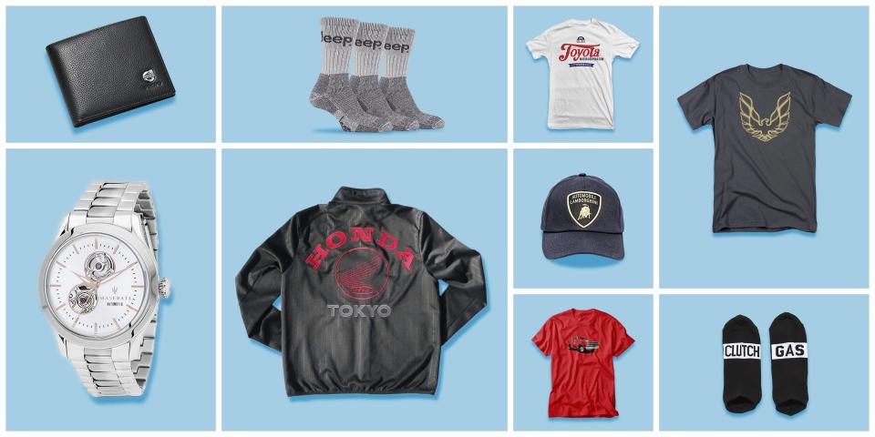 <p>As auto enthusiasts, we wear our love of cars on our sleeves–literally. Car-related clothing is practically a given here at <em>Car and Driver</em> headquarters, and we're always on the hunt for new items to spruce up our style. This roundup of pieces makes a good wardrobe wish list for yourself or the recipients of your holiday gift-giving largesse.</p>