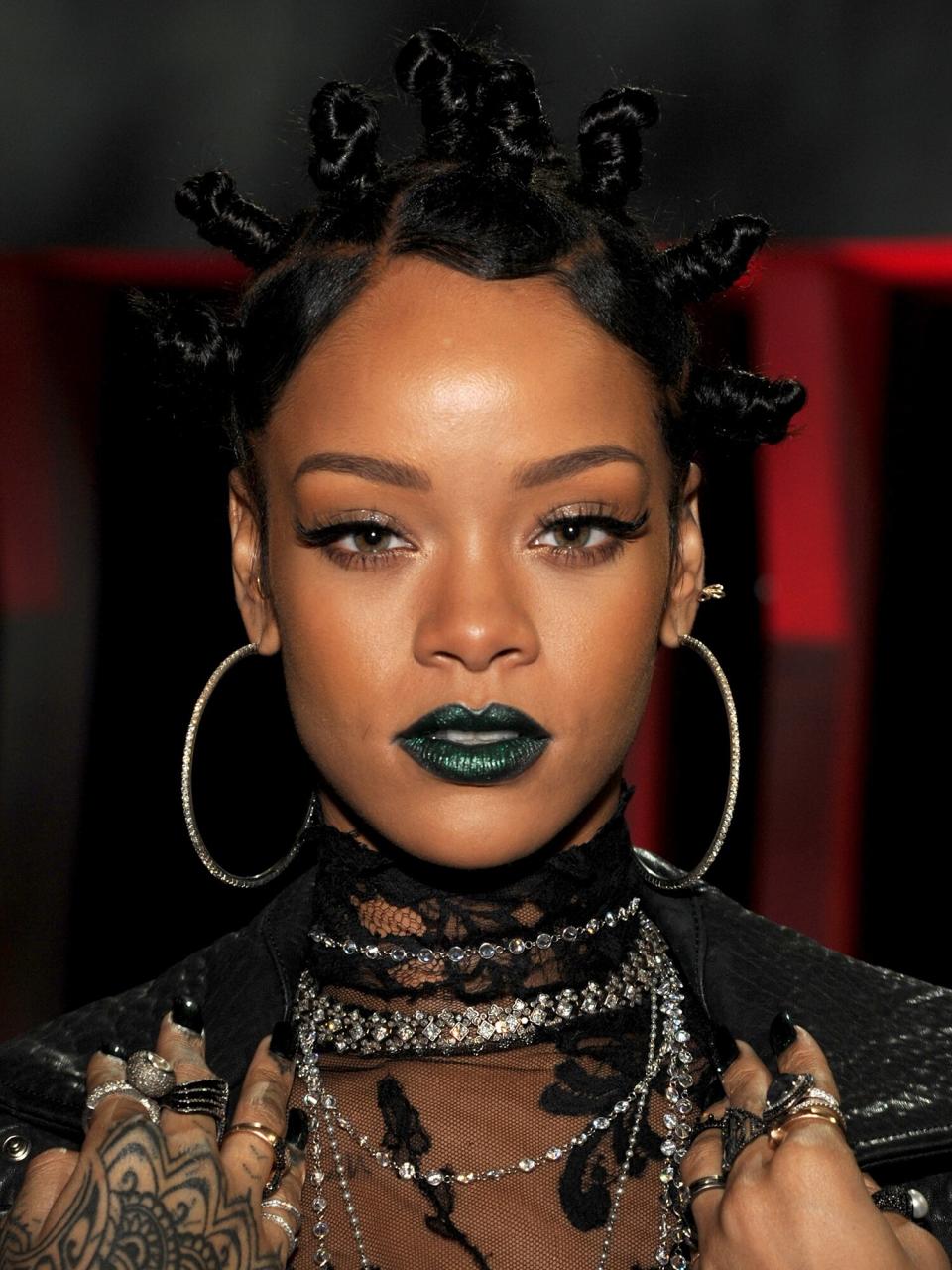 Rihanna in the audience at the 2014 iHeartRadio Music Awards held at The Shrine Auditorium on May 1, 2014 in Los Angeles, California