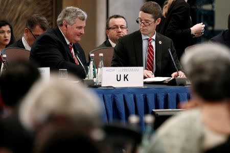 British Trade and Investment Minister Mark Price and U.S. Deputy Trade Representative Michael Punke attend the opening ceremony of the 2016 G20 Trade Ministers Meeting in Shanghai, China July 9, 2016. REUTERS/Aly Song